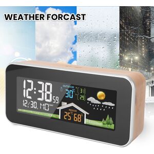 Weather Forecast Clock Temp Humidity Sensor Lcd Screen Wooden Shell Digital Weather Forecast Clock Temp Humidity Sensor Lcd Screen Wooden Shell Digital