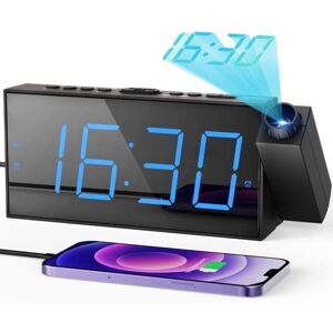 Rocam Projection Alarm Clock, Digital Alarm Clock With Usb Charge Port, Alarm C Rocam Projection Alarm Clock, Digital Alarm Clock With Usb Charge Port, Alarm C