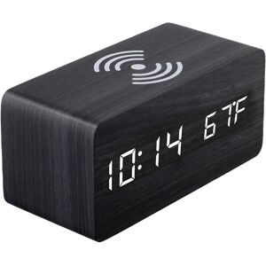 Digital Alarm Clock With Wireless Charging, Led Display, Temperature, Date, 3 Al Digital Alarm Clock With Wireless Charging, Led Display, Temperature, Date, 3 Al