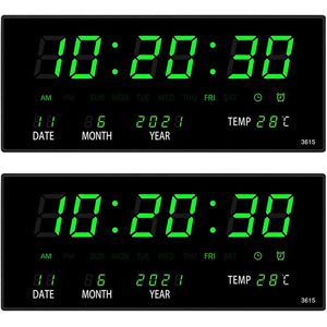 Sodial 2x Led Calendar Electronic Clock Digital Wall Clock Alarm Hourly8936 Sodial 2x Led Calendar Electronic Clock Digital Wall Clock Alarm Hourly8936