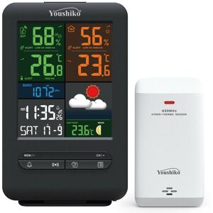 Youshiko Weather Station With Msf Radio Control Clock ( Uk Version ) Indoor / Outdoor Youshiko Weather Station With Msf Radio Control Clock ( Uk Version ) Indoor / Outdoor