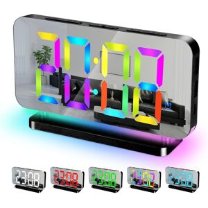Sukeen Alarm Clock, 7.4" Led Digital Clock, Mirror Clock With 11 Colors Time Di Sukeen Alarm Clock, 7.4" Led Digital Clock, Mirror Clock With 11 Colors Time Di