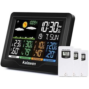 Kalawen Weather Station With 3 Outdoor Sensors, Msf Wireless Digital Alarm Cloc Kalawen Weather Station With 3 Outdoor Sensors, Msf Wireless Digital Alarm Cloc