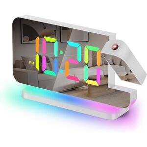 Sukeen Projection Alarm Clock,7.4"Led Mirror Digital Clocks Large Display,With 180° R Sukeen Projection Alarm Clock,7.4"Led Mirror Digital Clocks Large Display,With 180° R