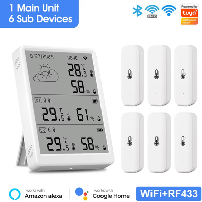 Does Not Apply Tuya Wifi Weather Station Digital Thermometer Room Hygrometer Rf433 Indoor Outdo Does Not Apply Tuya Wifi Weather Station Digital Thermometer Room Hygrometer Rf433 Indoor Outdo