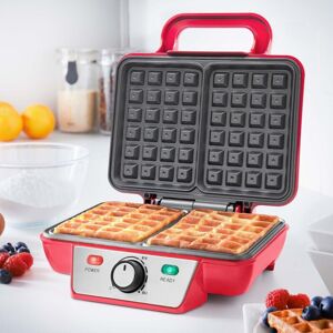 Global Gizmos Red Double Waffle Maker 1000w Machine 2 Belgian Waffles Non-Stick Easy Clean Global Gizmos Red Double Waffle Maker 1000w Machine 2 Belgian Waffles Non-Stick Easy Clean