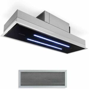 Klarstein Cooker Extractor Hood 90cm Ceiling Kitchen 410m³ /h Led Steel 75w Remote Black Klarstein Cooker Extractor Hood 90cm Ceiling Kitchen 410m³ /h Led Steel 75w Remote Black