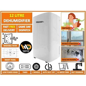 Frooby 12l Dehumidifier Mould Moisture Condensation Extraction Quiet Timer 40-1 Frooby 12l Dehumidifier Mould Moisture Condensation Extraction Quiet Timer 40-1