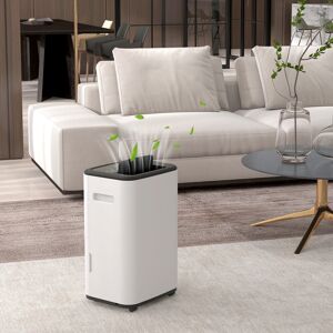 Homcom 20l/day 6l Portable Dehumidifier With 24h Timer, Auto Defog, Laundry Drying Homcom 20l/day 6l Portable Dehumidifier With 24h Timer, Auto Defog, Laundry Drying