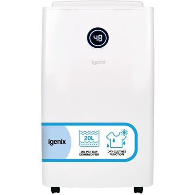 Igenix IGDH020W - White Dehumidifier - Removes 20 Litres Daily Igenix IGDH020W - White Dehumidifier - Removes 20 Litres Daily