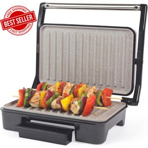 Marblestone Health Grill Non Stick Panini Maker Floating Hinge Drip Tray 750w Marblestone Health Grill Non Stick Panini Maker Floating Hinge Drip Tray 750w