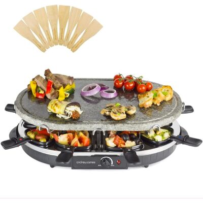 Andrew James - Raclette Hotplate - Oval Stone - 8 Pans - Grill Andrew James - Raclette Hotplate - Oval Stone - 8 Pans - Grill