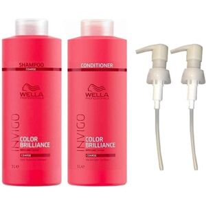 Wella Invigo Brilliance Coarse Hair Shampoo & Conditioner Duo Litre Pack + Pump Wella Invigo Brilliance Coarse Hair Shampoo & Conditioner Duo Litre Pack + Pump