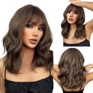 Emmor Long Wavy Brown Wig For Women, Synthetic Wigs Made Of Natural Wavy Hair W Emmor Long Wavy Brown Wig For Women, Synthetic Wigs Made Of Natural Wavy Hair W