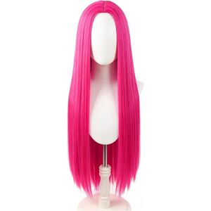 Atomvia Cosplay Pink Wig For Girls Women, Anime Wig Long Straight Hair With Double Pony Atomvia Cosplay Pink Wig For Girls Women, Anime Wig Long Straight Hair With Double Pony