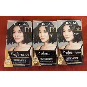 L'Oréal 3x Loreal Preference 21 Bangkok Blue Black Permanent Hair Colour Dye L'Oréal 3x Loreal Preference 21 Bangkok Blue Black Permanent Hair Colour Dye