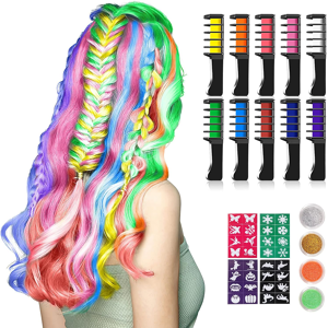 Does Not Apply Hair Chalk For Girls, 10 Pieces Hair Colour Comb, Temporary Hair Colour Chalk C Does Not Apply Hair Chalk For Girls, 10 Pieces Hair Colour Comb, Temporary Hair Colour Chalk C