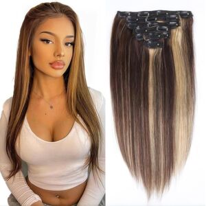 Unipearl 100% Remy Human Hair Clip In Extensions, 20 Inch 7pcs 100g Straight Hair Extens Unipearl 100% Remy Human Hair Clip In Extensions, 20 Inch 7pcs 100g Straight Hair Extens