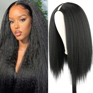 Krsi Kinky Straight V Part Wigs For Black Women 20inch V Part Wig Synthetic Yak Krsi Kinky Straight V Part Wigs For Black Women 20inch V Part Wig Synthetic Yak