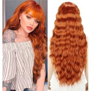 Yeeshedo Ginger Long Hair Wigs For Women Natural Curly Wavy Synthetic Wigs With Yeeshedo Ginger Long Hair Wigs For Women Natural Curly Wavy Synthetic Wigs With