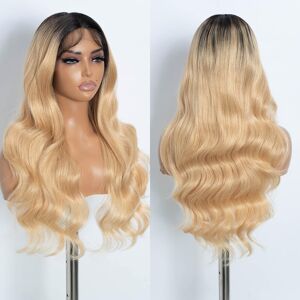 Style Icon Long Body Wavy Wig 26 Inch Ombre Blonde Long Curly Synthetic Lace Fr Style Icon Long Body Wavy Wig 26 Inch Ombre Blonde Long Curly Synthetic Lace Fr