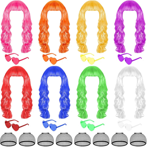 Branded 24 Pcs Colorful Long Curly Wigs Wavy Party Wigs Curly Cosplay Costume Wig For Wo Branded 24 Pcs Colorful Long Curly Wigs Wavy Party Wigs Curly Cosplay Costume Wig For Wo