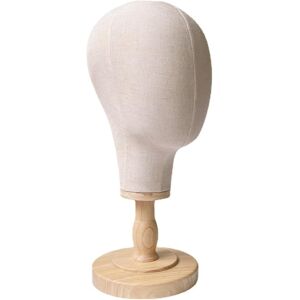Dinhauyon 21inch Versatile Cork Canvas Block Wig Head, Detachable Wood Mannequin Head Wit Dinhauyon 21inch Versatile Cork Canvas Block Wig Head, Detachable Wood Mannequin Head Wit