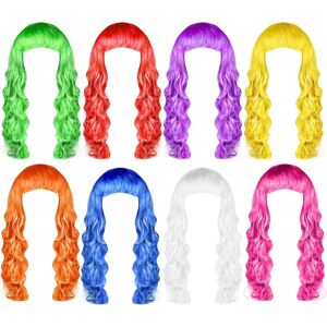 plulon Plulon 8 Pieces Colorful Long Curly Wigs, Long Colorful Hair Wig Wavy Hair Wigs plulon Plulon 8 Pieces Colorful Long Curly Wigs, Long Colorful Hair Wig Wavy Hair Wigs