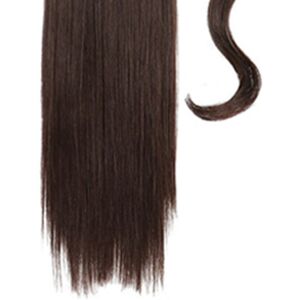 Care+ Straight Hair Ponytail Long Brown Wrap Around Hair Extensions Ponytail For Girls Care+ Straight Hair Ponytail Long Brown Wrap Around Hair Extensions Ponytail For Girls