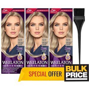 Wella Wellaton 10/81 Ultra Light Ash Blonde Intense Luminous Hair Color 3-Pack Wella Wellaton 10/81 Ultra Light Ash Blonde Intense Luminous Hair Color 3-Pack