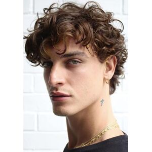 salaibs Brown Short Curly Wig For Men Synthetic Natural Fluffy Male Hair Cap Wig Daily salaibs Brown Short Curly Wig For Men Synthetic Natural Fluffy Male Hair Cap Wig Daily