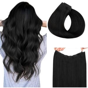 Hotbanana Wire Hair Extensions, 12 Inch 70g Jet Black Fish Line Hair Extensions Hotbanana Wire Hair Extensions, 12 Inch 70g Jet Black Fish Line Hair Extensions