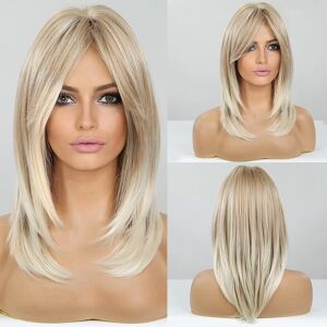 Haircube Long Blonde Wigs For Women, Synthetic Hair Shoulder-Length Wig With Fr Haircube Long Blonde Wigs For Women, Synthetic Hair Shoulder-Length Wig With Fr