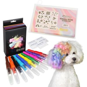 Opawz Blow Pen 10 Colors With Tattoo Stencil 12pcs Suit, Temporary Color Dog Ha Opawz Blow Pen 10 Colors With Tattoo Stencil 12pcs Suit, Temporary Color Dog Ha