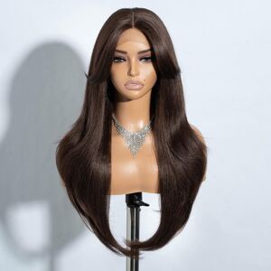 Joedir Long Layered Wig With Curtain Bangs Deep Part Lace Front Wigs For Women Joedir Long Layered Wig With Curtain Bangs Deep Part Lace Front Wigs For Women