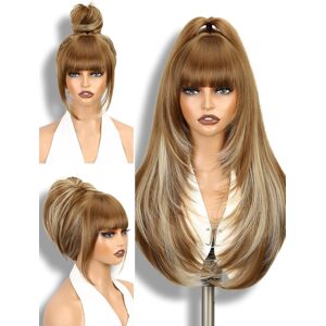 Wignee Long Straight Layered Wig With Bangs Synthetic Pixie Cut Layered Wig 26 Wignee Long Straight Layered Wig With Bangs Synthetic Pixie Cut Layered Wig 26