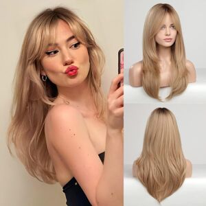Haircube Long Blonde Wigs For Women, Natural Synthetic Wigs With Pony Layered O Haircube Long Blonde Wigs For Women, Natural Synthetic Wigs With Pony Layered O