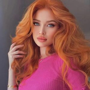 Afbeauty Ginger Wavy Wigs For Women Synthetic Lace Frontal Wig Long Body Wavy Ginger Ora Afbeauty Ginger Wavy Wigs For Women Synthetic Lace Frontal Wig Long Body Wavy Ginger Ora