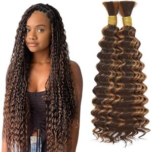 Aipliantfis Aiplianfis Boho Braids Human Hair Extensions Deep Wave P4/30 Highlight Brown Co Aipliantfis Aiplianfis Boho Braids Human Hair Extensions Deep Wave P4/30 Highlight Brown Co