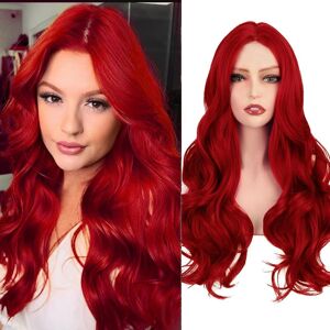 Sabosi Red Wavy Wig For Women - Long, Curly, Natural Looking Synthetic Wig - Heat Resi Sabosi Red Wavy Wig For Women - Long, Curly, Natural Looking Synthetic Wig - Heat Resi