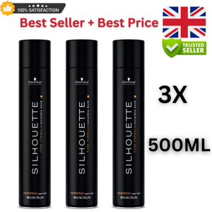 Schwarzkopf Professional Silhouette Super Hold Hair Spray - 500ml Pack of 2 Schwarzkopf Professional Silhouette Super Hold Hair Spray - 500ml Pack of 2