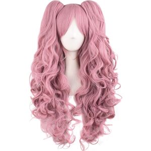 Mapofbeauty Lolita Long Curly Clip On Ponytails Cosplay Wig (Rouge Pink) Mapofbeauty Lolita Long Curly Clip On Ponytails Cosplay Wig (Rouge Pink)