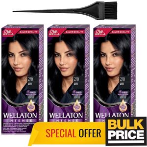 Wella Wellaton 2/0 Black Intense Vibrant Professional Rich Hair Color 3-Pack Wella Wellaton 2/0 Black Intense Vibrant Professional Rich Hair Color 3-Pack