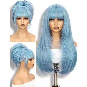 Wignee Long Straight Layered Wig With Bangs Synthetic Pixie Cut Layered Wig 26 Wignee Long Straight Layered Wig With Bangs Synthetic Pixie Cut Layered Wig 26