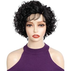 Fashion Idol Pixie Curly Natural Black Human Hair Wig C-Type Lace Wear And Go S Fashion Idol Pixie Curly Natural Black Human Hair Wig C-Type Lace Wear And Go S