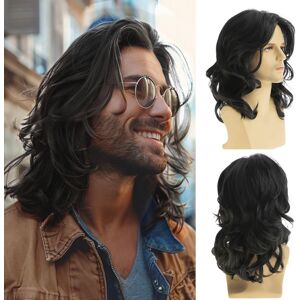Dsimeig Long Black Wigs For Men Synthetic Layered Wavy Cosplay Party Dsimeig Long Black Wigs For Men Synthetic Layered Wavy Cosplay Party