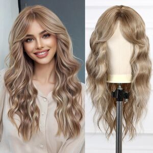 esmee Esmee Long Wave Ash Blonde Wig For Women With Curtain Bangs Natural Synthetic H esmee Esmee Long Wave Ash Blonde Wig For Women With Curtain Bangs Natural Synthetic H