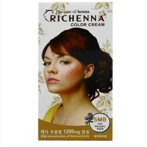 Richenna Color Cream Hair Dye With Henna #5mb Dark Mahogany Korean Cosmetics New Richenna Color Cream Hair Dye With Henna #5mb Dark Mahogany Korean Cosmetics New
