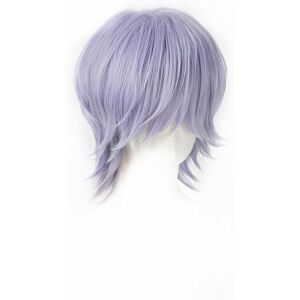 Lemarnia Anime Cosplay Wig Light Purple Men'S Short Wig Halloween Party Costume Wigs Lemarnia Anime Cosplay Wig Light Purple Men'S Short Wig Halloween Party Costume Wigs