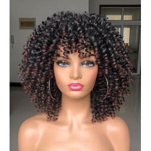 Isamy Curly Afro Wig With Bangs Short Kinky Curly Wigs For Black Women Synthetic Fibe Isamy Curly Afro Wig With Bangs Short Kinky Curly Wigs For Black Women Synthetic Fibe